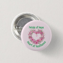 Bewustzijn bij borstkanker Floral Heart Ronde Button 3,2 Cm