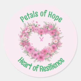 Bewustzijn bij borstkanker Floral Heart Ronde Sticker