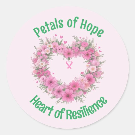 Bewustzijn bij borstkanker Floral Heart Ronde Sticker (Voorkant)