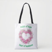 Bewustzijn bij borstkanker Floral Heart Tote Bag (Voorkant)
