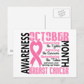 Bewustzijn bij borstkanker Maand Hart 1.5 Briefkaart (Voorkant / Achterkant)