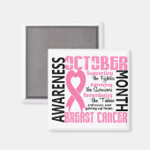 Bewustzijn bij borstkanker Maand Hart 1.5 Magneet (Voorkant / Achterkant)