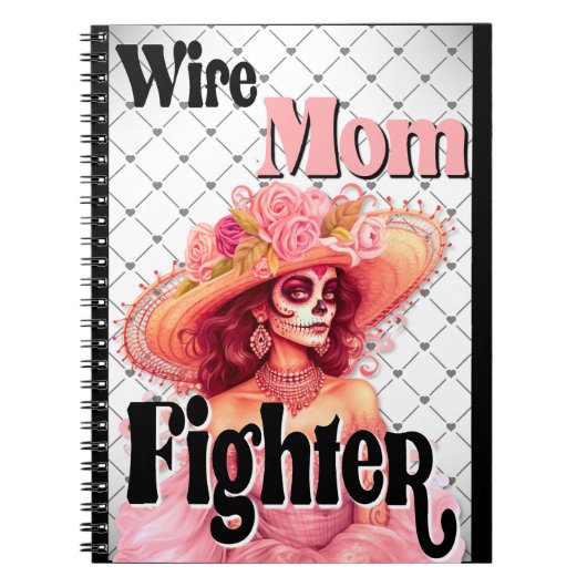 Bewustzijn bij borstkanker Sugar Skull Notitieboek (Voorkant)