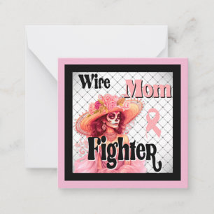 Bewustzijn bij borstkanker Sugar Skull Notitiekaartje