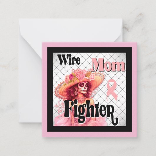 Bewustzijn bij borstkanker Sugar Skull Notitiekaartje (Voorkant)