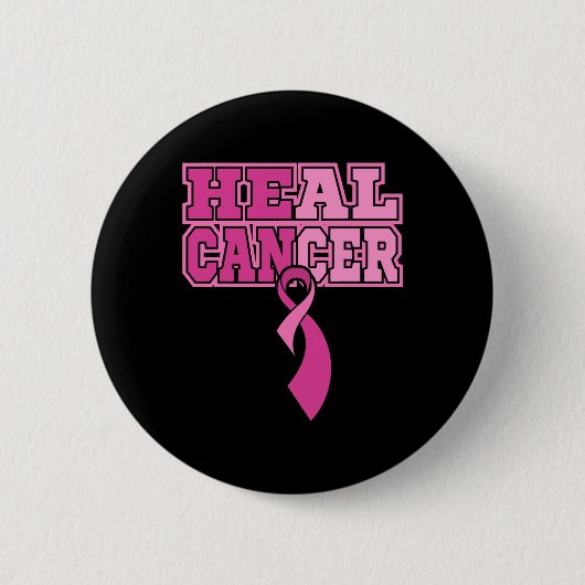 Bewustzijn bij borstkanker Wereldkankerdag HEAL-KA Ronde Button 5,7 Cm (Voorkant)