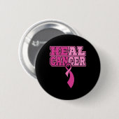 Bewustzijn bij borstkanker Wereldkankerdag HEAL-KA Ronde Button 5,7 Cm (Voorkant /achterkant)