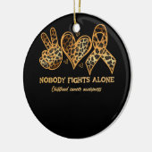 Bewustzijn bij kinderkanker Niemand vecht alleen S Keramisch Ornament (Links)