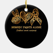 Bewustzijn bij kinderkanker Niemand vecht alleen S Keramisch Ornament (Achterkant)