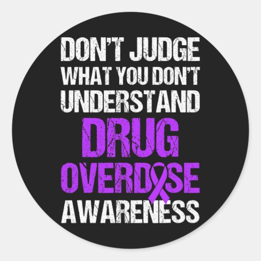 Bewustzijn bij overdosering Overlevende strijder 4 Ronde Sticker (Voorkant)