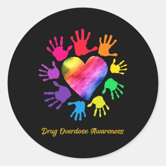 Bewustzijn bij overdosering van geneesmiddel Hande Ronde Sticker (Voorkant)