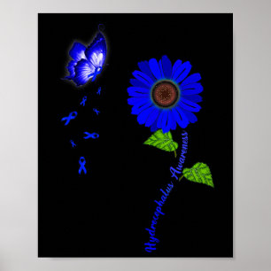 Bewustzijn Blauwe Vlinder Zonnebloem Lint Poster