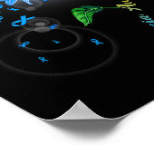 Bewustzijn Blauwe Zonnebloem Kolibrie Poster (Hoek)