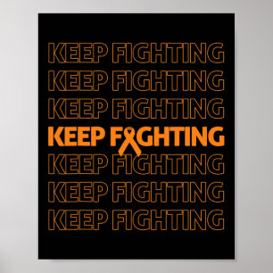 Bewustzijn Blijf vechten Oranje lint bokshandschoe Poster