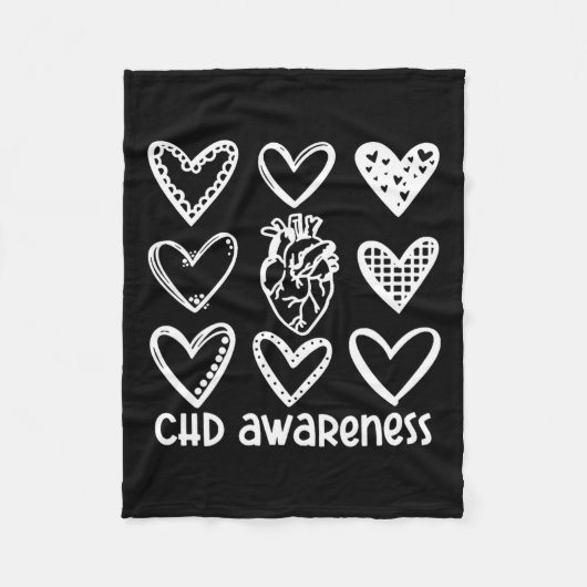 Bewustzijn CHZ Warrior-Heart Disease Month Awarene Fleece Deken (Voorkant)