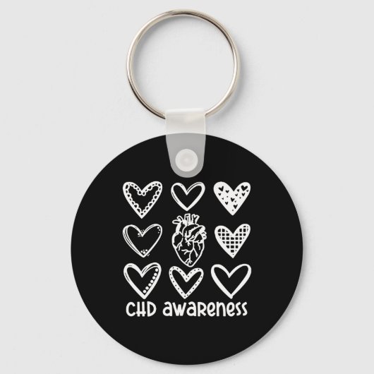Bewustzijn CHZ Warrior-Heart Disease Month Awarene Sleutelhanger (Voorkant)