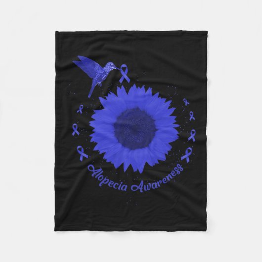 Bewustzijn Donkerblauw lint Haaruitval Ondersteuni Fleece Deken (Voorkant)