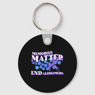 Bewustzijn En Geschenken Paarse Lint En Vergeet-mi Sleutelhanger