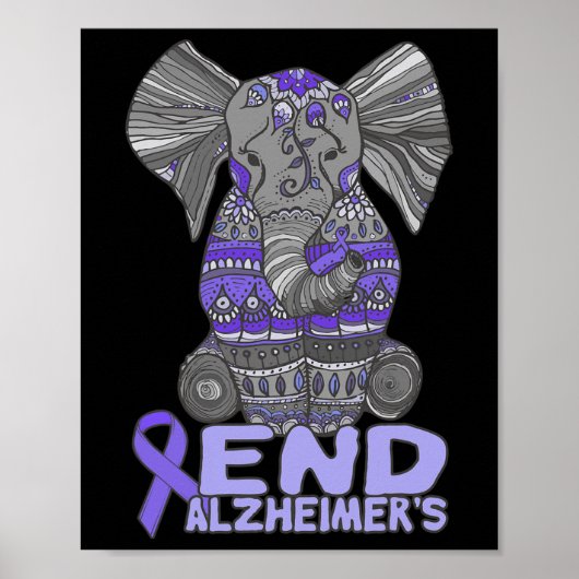 Bewustzijn en geschenken Paarse olifant Poster (Voorkant)