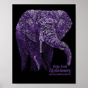 Bewustzijn en geschenken Paarse olifant Poster