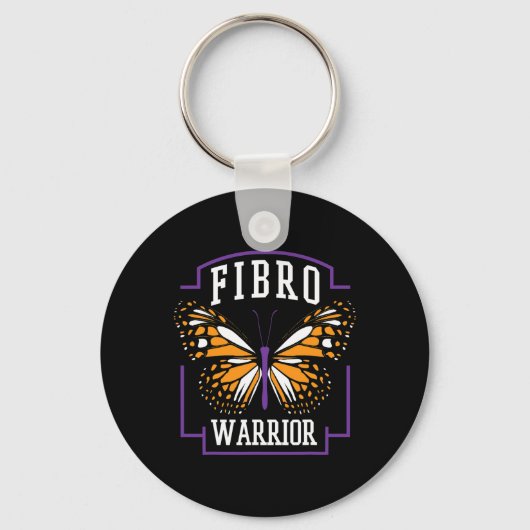 Bewustzijn Fibro Warrior Graphic Butterfly Sleutelhanger (Voorkant)