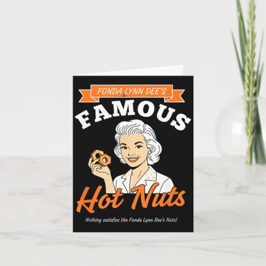 Bewustzijn Fonda Lynn Dee's Famous Hot Nuts Retro Kaart (Voorkant)