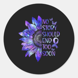 Bewustzijn Geen verhaal mag te snel eindigen Krijg Ronde Sticker