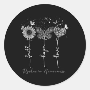 Bewustzijn Geloof Hoop Liefde Luipaard Zonnebloem Ronde Sticker