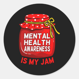 Bewustzijn gezondheid is JAM Supporter Graphic Ronde Sticker
