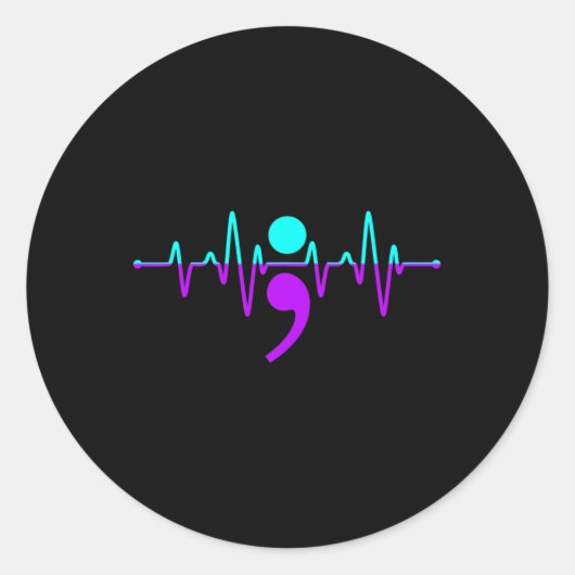 Bewustzijn Hartslag Gelukkig Lint Ondersteuning Gr Ronde Sticker (Voorkant)