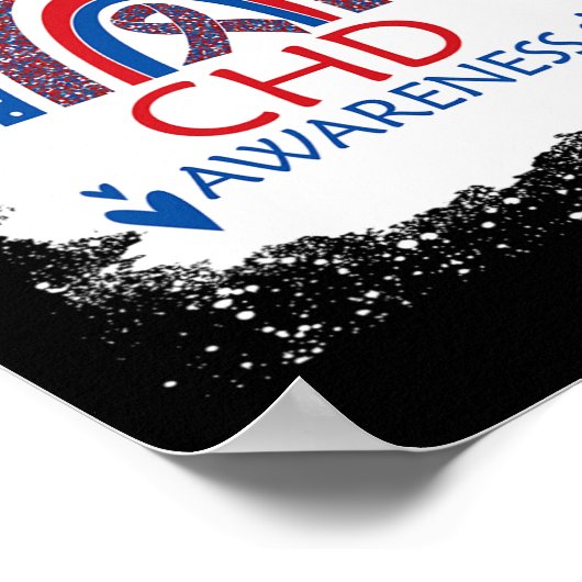 Bewustzijn Hartziekte Gebleekt Regenboog Blauw Roo Poster (Hoek)