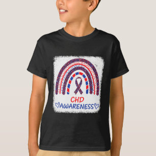 Bewustzijn Hartziekte Gebleekt Regenboog Blauw Roo T-shirt