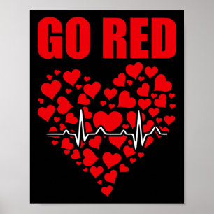 Bewustzijn Hartziekten We Dragen Rood In Februari Poster