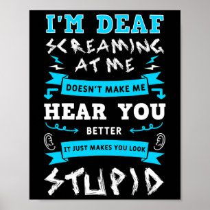 Bewustzijn hoortoestel implantaat ASL schreeuwen n Poster