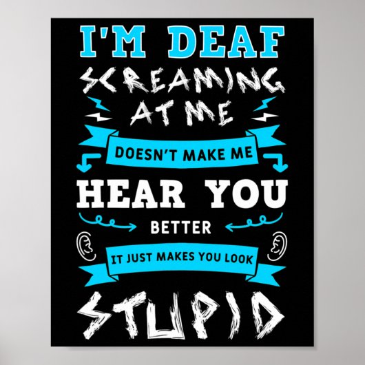 Bewustzijn hoortoestel implantaat ASL schreeuwen n Poster (Voorkant)