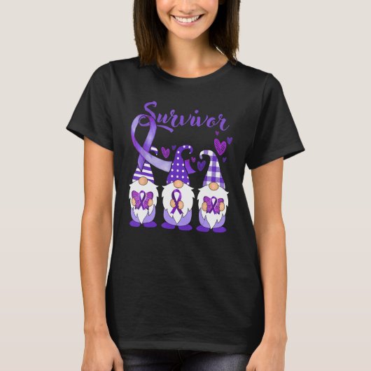 Bewustzijn huiselijk geweld, overlevende, paarse g t-shirt (Voorkant)