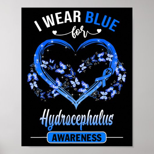 Bewustzijn Ik Draag Blauwe Vlinder Hart Poster (Voorkant)