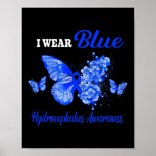 Bewustzijn Ik Draag Blauwe Vlinder Poster (Voorkant)