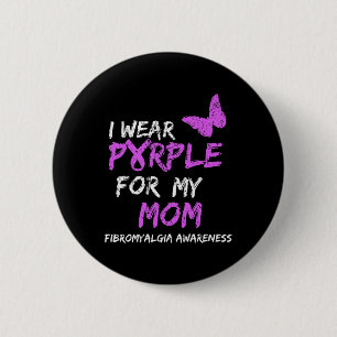 Bewustzijn Ik Draag Paarse Voor Mijn Mam 4 Ronde Button 5,7 Cm