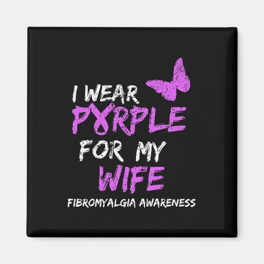 Bewustzijn Ik Draag Paarse voor mijn vrouw Magneet (Voorkant)