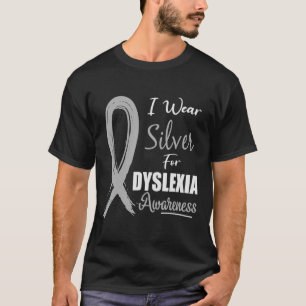 Bewustzijn Ik Draag Silver Ribbon Leren Lezen T-shirt