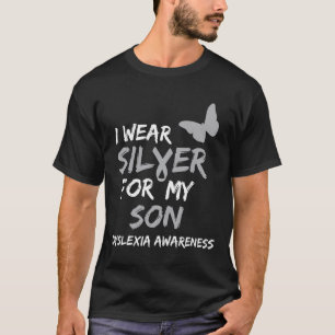 Bewustzijn Ik Draag zilver voor mijn zoon lint T-shirt