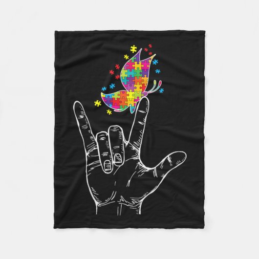 Bewustzijn Ik hou van je als hand gebarentaal bote Fleece Deken (Voorkant)