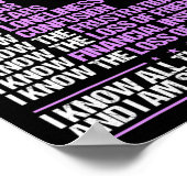 Bewustzijn Ik ken Pain Survivor Paarse Ribbon Poster (Hoek)