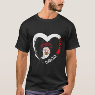 Bewustzijn Leeshart Draag Rood Schattige Spookboek T-shirt