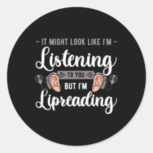 Bewustzijn Liplezen Gehoorapparaat Implantaat ASL Ronde Sticker