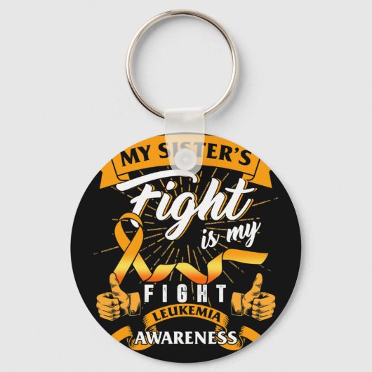 Bewustzijn Mijn zus vecht mijn Oranje lint Sleutelhanger (Voorkant)