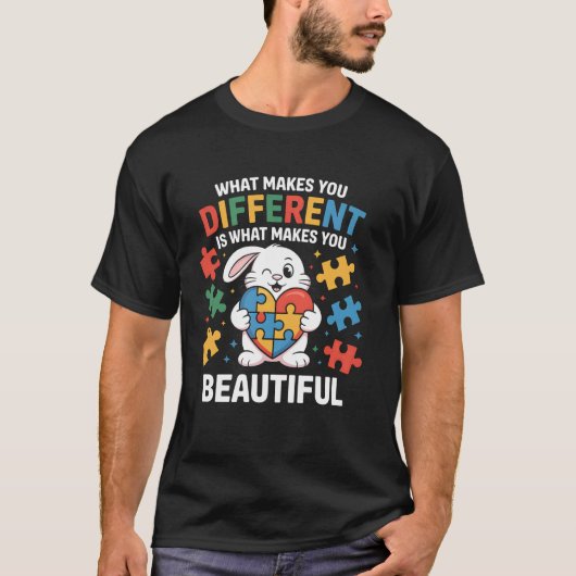 Bewustzijn Mooie Konijn Puzzelstuk T-shirt (Voorkant)