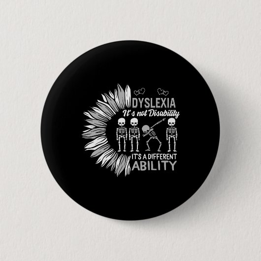 Bewustzijn Niet Invaliditeit Anders Dabbing Skelet Ronde Button 5,7 Cm (Voorkant)