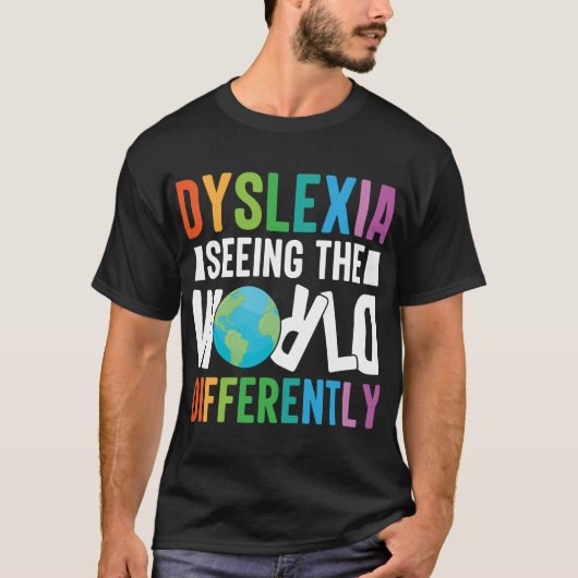 Bewustzijn/ondersteuning bij dyslexie t-shirt (Voorkant)